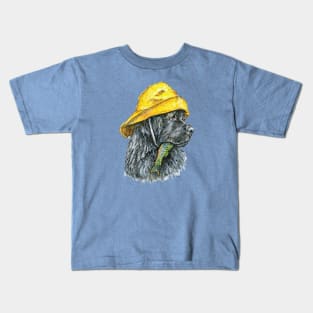 Newfoundland Dog in Sou'wester Hat with Fish Kids T-Shirt